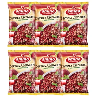 Amino Zupa błyskawiczna barszcz czerwony z majerankiem 66 g x 6 sztuk - Dania dla dzieci - miniaturka - grafika 1