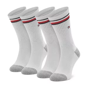 Zestaw 2 par wysokich skarpet dziecięcych Tommy Hilfiger 100001500 White 300 - Skarpetki dla dzieci - miniaturka - grafika 1