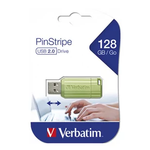 Verbatim USB flash disk, USB 2.0, 128GB, Store,N,Go PinStripe, zielony, 49462, do archiwizacji danych - Pendrive - miniaturka - grafika 4
