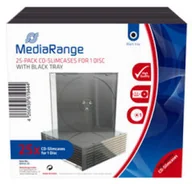Pudełka i akcesoria na płyty CD - MediaRange BOX32-25 opakowania na płyty CD Opakowanie cienkie 1 dysków Czarny, Przezroczysty BOX32-25 - miniaturka - grafika 1