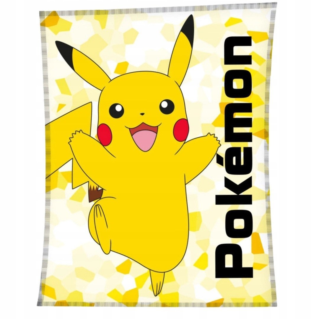 Koc Pikachu Pokemon 110x140 Żółty Bajkowy dla Małego Fana