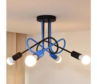 Lampy sufitowe - Żyrandol natynkowy OXFORD 4xE27/15W/230V czarny/niebieski - miniaturka - grafika 1