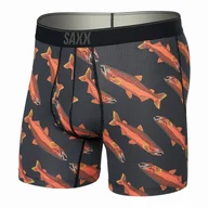 Majtki męskie - Bokserki Saxx Quest Qdm Boxer Brief Fly Rozmiar: L / Kolor: czarny/pomarańczowy - miniaturka - grafika 1