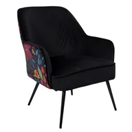 Taborety i hokery - Intesi Fotel Baroc czarny FER-264050-0 - miniaturka - grafika 1