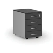 Szafki biurowe - Kontenerek biurowy mobilny PRIMO GRAY, 4 szuflady, szary/grafit - miniaturka - grafika 1