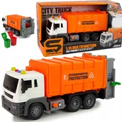 Samochody i pojazdy dla dzieci - AUTO ŚMIECIARKA - POMARAŃCZOWA - miniaturka - grafika 1