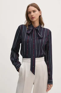 Tommy Hilfiger koszula damska kolor granatowy regular z kołnierzykiem klasycznym WW0WW42273 - Koszule damskie - miniaturka - grafika 1