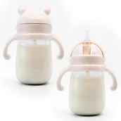 Bidony dla dzieci - Bidon niekapek 240ml Bringebaer różowy, słomka grawitacyjna, 6m+ BPA FREE - miniaturka - grafika 1