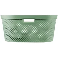Kosze na bieliznę - Curver Kosz na pranie do magla Infinity 40L oliwkowo-zielony Recycled 245808 - miniaturka - grafika 1
