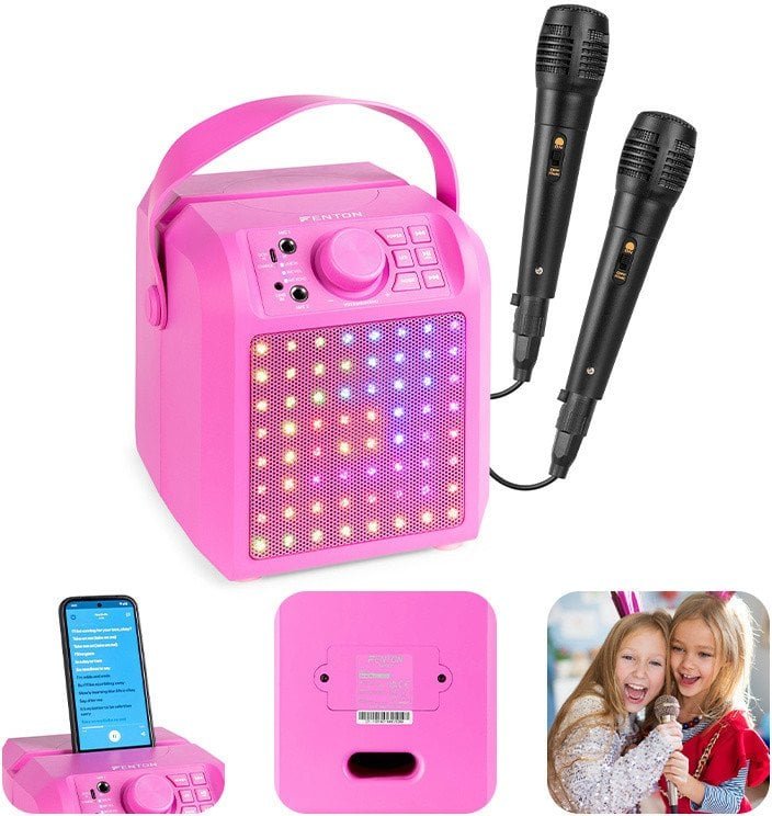 Fenton 2x mikrofon KAR50P Różowy