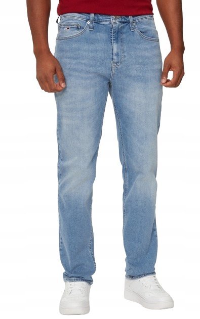 TOMMY JEANS JEANSY MĘSKIE PROSTE BŁĘKITNE DŁUGIE CASUAL 38/30 16EA
