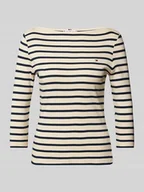 Bluzki damskie - Bluzka o kroju slim fit z rękawem o dł. 3/4 - miniaturka - grafika 1