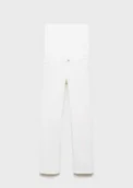 Spodnie damskie - MANGO - Dżinsy ciążowe z prostymi nogawkami biały - 38 - Kobieta - miniaturka - grafika 1