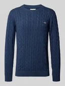 Swetry męskie - Sweter z dzianiny z prążkowanymi wykończeniami - miniaturka - grafika 1