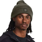 Czapki damskie - Czapka Under Armour Halftime Cuff Osfm oliwkowa 1373155 390 - miniaturka - grafika 1