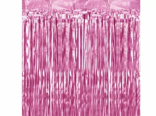 Kurtyna - zasłona na drzwi różowa metaliczna - 200 cm x 100 cm - Sylwester - miniaturka - grafika 1