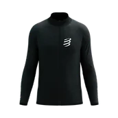Bluzy sportowe męskie - COMPRESSPORT Bluza biegowa męska SEAMLESS ZIP SWEATSHIRT black melange - miniaturka - grafika 1