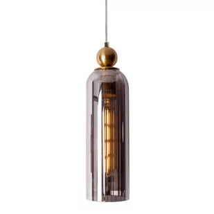 Zwieszana lampa loftowa Campanila P0511 Maxlight szklana mosiądz dymiony - Lampy sufitowe - miniaturka - grafika 1