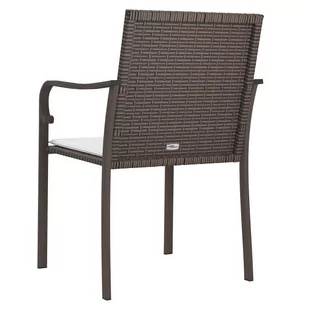 Krzesła ogrodowe z poduszkami, 6 szt., brązowe, 56x59x84 cm Lumarko! - Fotele i krzesła ogrodowe - miniaturka - grafika 3
