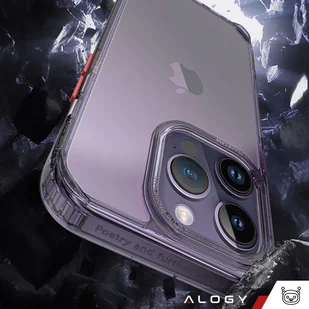 Etui na telefon Alogy Protective Case obudowa ochronna do Apple iPhone 14 Pro Czarno-przezroczyste + Szkło - Etui i futerały do telefonów - miniaturka - grafika 5