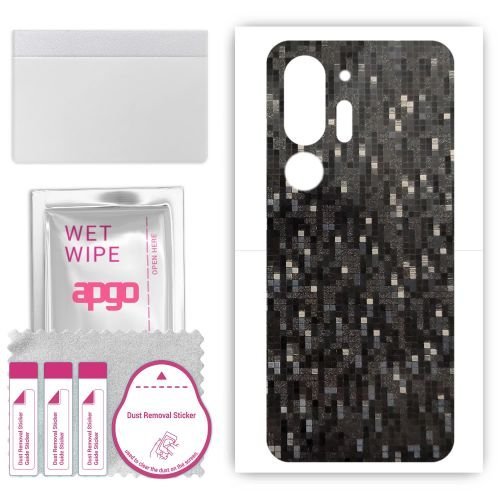 folia naklejka skórka strukturalna na TYŁ do HTC U24 Pro - Carbon Pixel Czarny - apgo SKINS