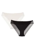 Majtki damskie - Majtki figi Pakis 2-pak Esotiq kremowy, czarny M - miniaturka - grafika 1