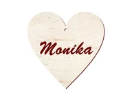 Gadżety dla niej i dla niego - Zawieszka drewniana serce z imieniem na walentynki - 5 cm - 1 szt. - miniaturka - grafika 1