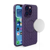 Etui i futerały do telefonów - Plecione etui Woven Case do iPhone 13 Pro - fioletowe - miniaturka - grafika 1