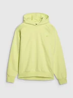 Bluzy damskie - 4F Bluza dresowa nierozpinana z kapturem uniseks 4FWSS25TSWSU1547-45S Zielony Roz. L - miniaturka - grafika 1