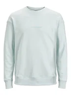 Bluzy męskie - JACK & JONES PLUS Męska bluza Jorfaded Sweat Crew Neck Pls Blue, 4XL, jasnoniebieski - miniaturka - grafika 1