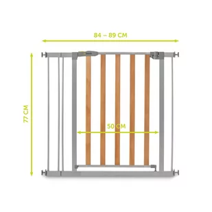 Hauck Barierka Woodlock 2 + 9cm ext Silver - Zabezpieczenia dla dzieci - miniaturka - grafika 2