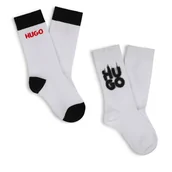 Skarpetki dla dzieci - Zestaw 2 par wysokich skarpet dziecięcych HUGO G00324 Biały - miniaturka - grafika 1