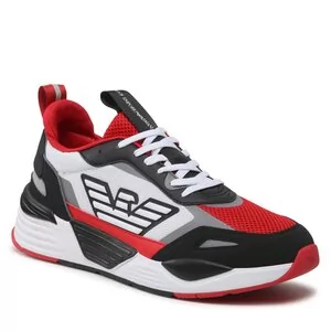 Półbuty męskie - Sneakersy EA7 Emporio Armani X8X070 XK165 S315 Black/White/Rac.Red - grafika 1