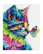 Malowanie po numerach - Malowanie po numerach - Kot w farbie 40x50cm - Twoje Hobby - miniaturka - grafika 1
