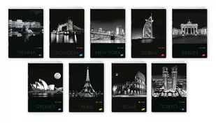 Zeszyt A5/80K kratka CITIES BY NIGHT MIX 10szt) - Zeszyty szkolne - miniaturka - grafika 1