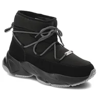 Śniegowce damskie - Czarne Śniegowce Big Star Modne Ocieplane Buty Damskie - miniaturka - grafika 1