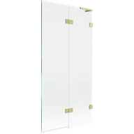 Parawany nawannowe - Mexen Lunar L parawan nawannowy 2-skrzydłowy prawy 90 x 150 cm, transparent, złoty szczotkowany - 897L-090-100-55-00-P - miniaturka - grafika 1