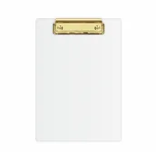 Podkładki na biurko - Deska z klipem A4 podkładka PVC do papieru złoty klip - miniaturka - grafika 1