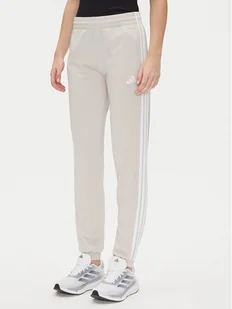 adidas Spodnie dresowe Tricot 3-Stripes JD4536 Beżowy Regular Fit - Spodnie sportowe damskie - miniaturka - grafika 1