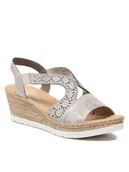 Sandały damskie - Rieker Sandały 61916-91 Szary - miniaturka - grafika 1