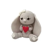 Dodatki do ciast w proszku - Figurka cukrowa Zajączek z serduszkiem szary - miniaturka - grafika 1