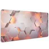 Podkładki na biurko - Podkładka na biurko Świetliste heksagony 100x50 cm - miniaturka - grafika 1