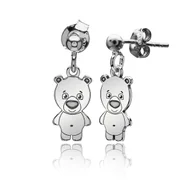 Kolczyki - Kolczyki misie srebrne rodowane - miniaturka - grafika 1