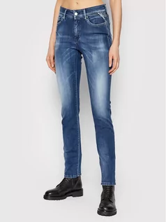 Spodnie damskie - Replay Jeansy WHW689.000.661 Niebieski Skinny Fit - grafika 1