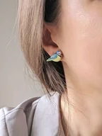 Kolczyki - Kolczyki ptaszki sikorki biżuteria z sikorką sikorka w stylu boho na codzień - miniaturka - grafika 1