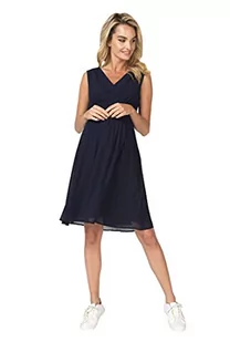 Noppies Damska sukienka ciążowa 70459, dekolt w serek Comfort Fit (inne kolory), niebieski (Dark Blue 46), 34 PL - Sukienki ciążowe - miniaturka - grafika 1