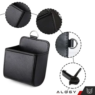 2x Organizer samochodowy na kratkę uchwyt zaczep do kratki auta samochodu box Alogy Car Air Vent Czarny - Części i akcesoria do laptopów - miniaturka - grafika 8