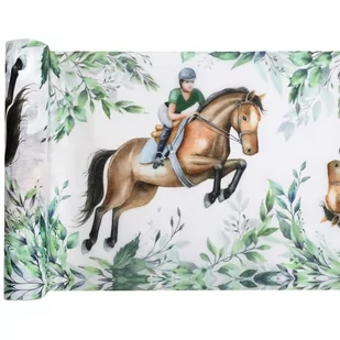 Bieżnik Flizelinowy Brązowy Koń, 30X500 cm - Dekoracje i nakrycia stołu na imprezę - miniaturka - grafika 1
