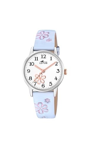LOTUS Zegarek dziecięcy 18863/3 Kolekcja Junior Etui ze stali nierdzewnej Szary skórzany pasek Niebieski