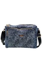 Torebki damskie - Skórzana niebieska listonoszka dwukomorowa - miniaturka - grafika 1